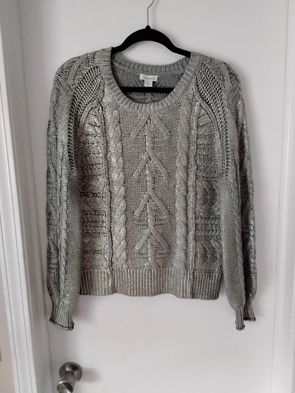 Sundance Metallic Cable Sweater